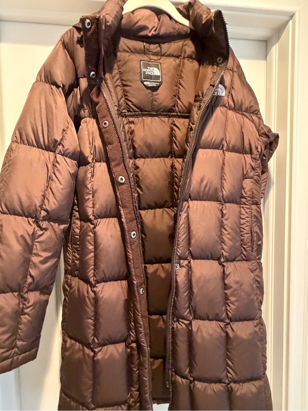 The North Face Metropolis 600 Fill Down Parka Brown Hooded Coat Women’s M - Picture 7 of 9